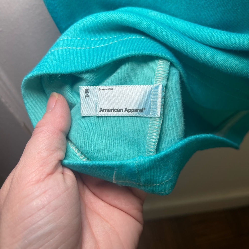 American Apparel | Classic Girl One Shoulder Dress | Teal Tie Died | M/L